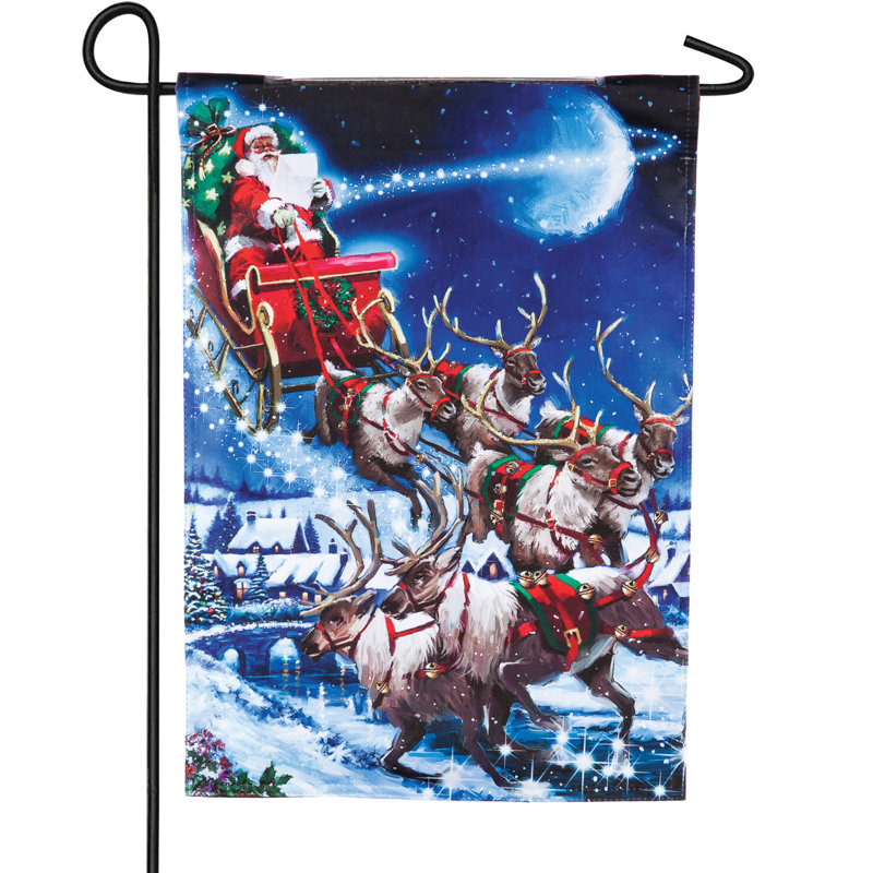 Drapeau de jardin solaire en polyester à del de noël