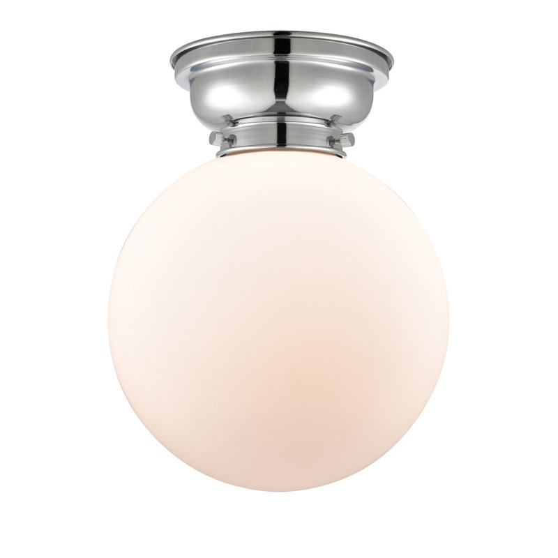 Plafonnier encastré 1 lampe 12 po Alstrom, Chrome poli, Blanc mat, Ampoule non incluse