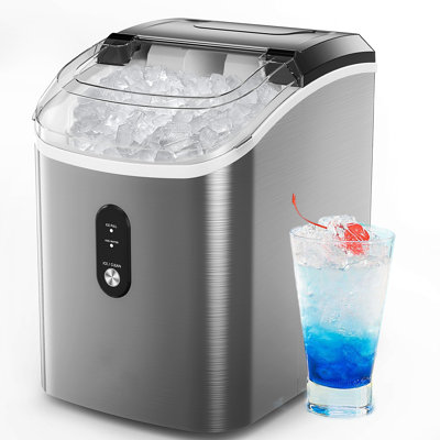 Machine à glaçons de comptoir 33 lb / jour, glace à mâcher Sonic, autonettoyante, silencieuse et compacte pour la maison, la cuisine, le bureau, les fêtes et le camp