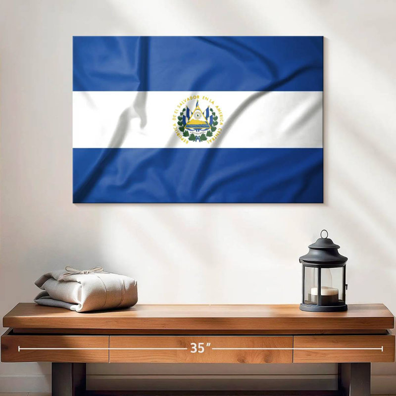 Borges El Salvador Silk Flag, 16" H x 24" W