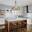 Lustre géométrique unique en bois 4 lumières