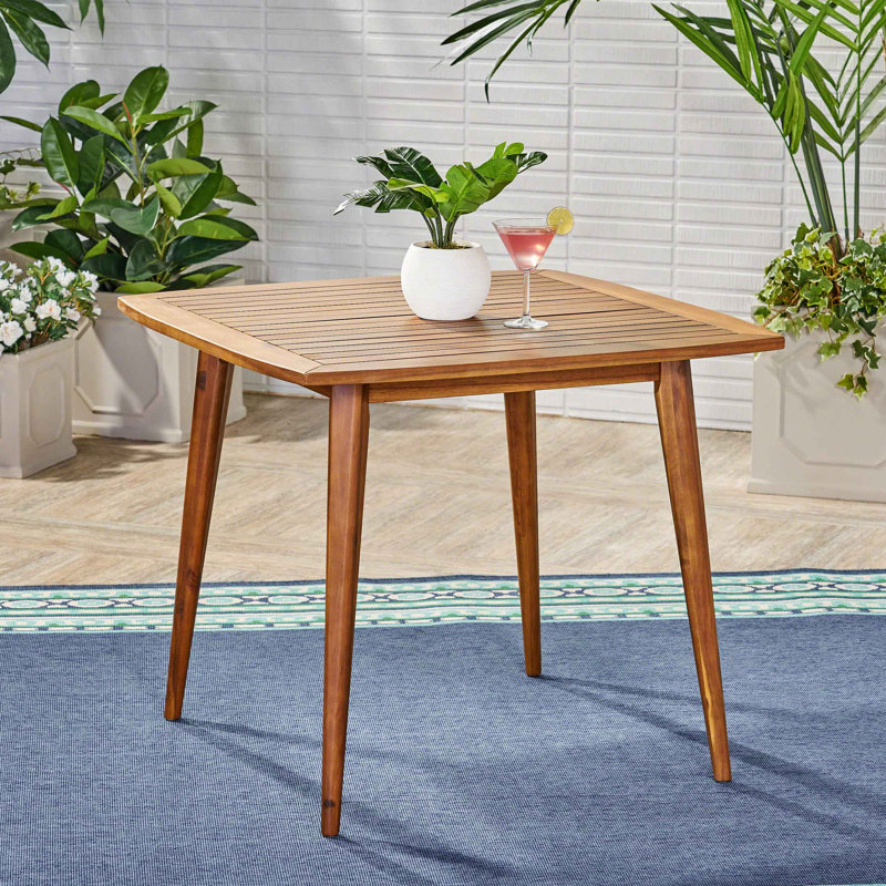 Table de salle à manger carrée d'intérieur en bois d'acacia