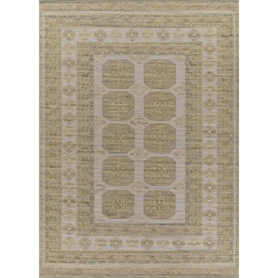  Tapis d'intérieur et extérieur à motif géométrique en laine et coton Barron 5 pi 3 po x 7 pi 6 po