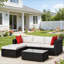 Modulaires modernes, ensemble de patio extérieur en acier rotin durable et confortable