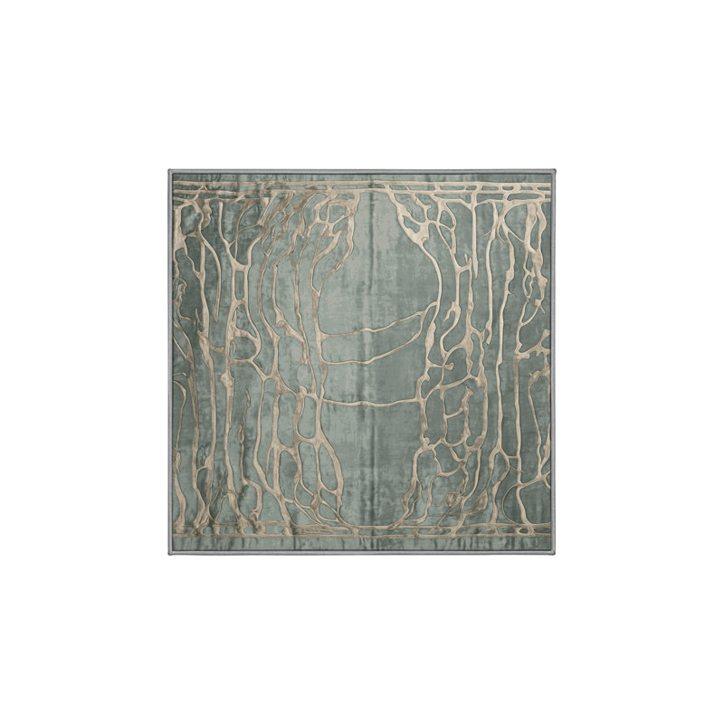 Machine Washable Brown Area Rug, Square 7'