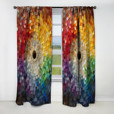 Harmonia - Abstract Spirals Curtain - Blackout Abstract Curtain - 1 Panels