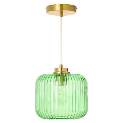 Jacobson 1-Light Ribbed Glass Pendant