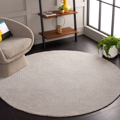 Chatham Hand Tufted Wool Cotton Abstract Rug in Gray
