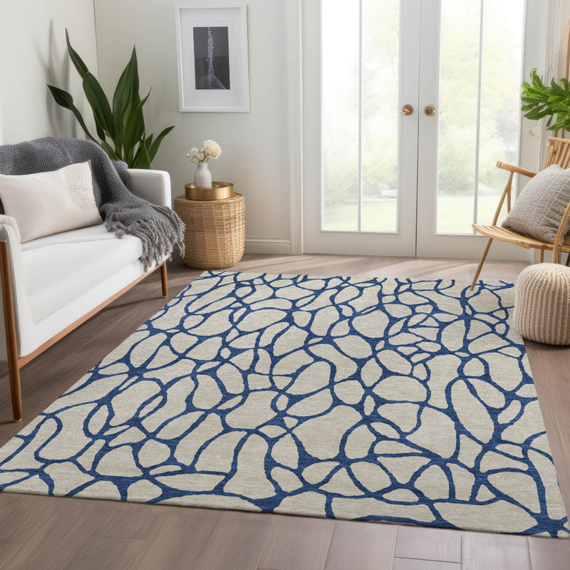 Premium Machine Washable Guada AMF1023 Geometric Rug, Rectangle 8' x 10'