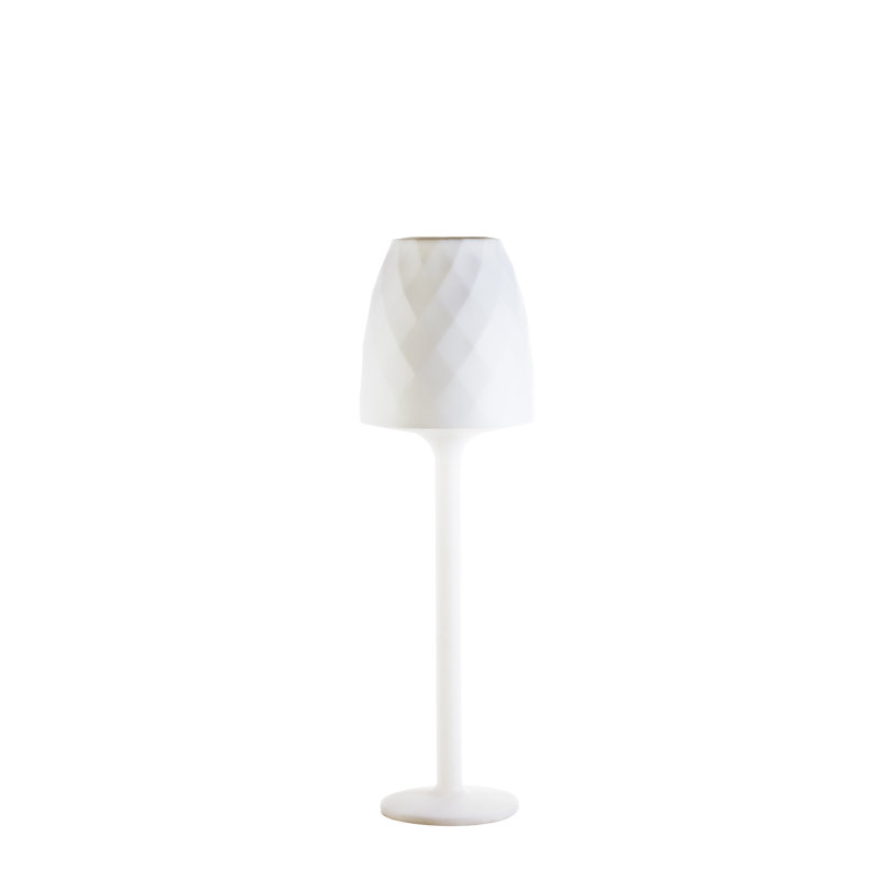 Vases Matte Ice White Plug-In LED Outdoor Floor Lamp, 86.5" H x 26.77" W x 26.77" D, Plug-In