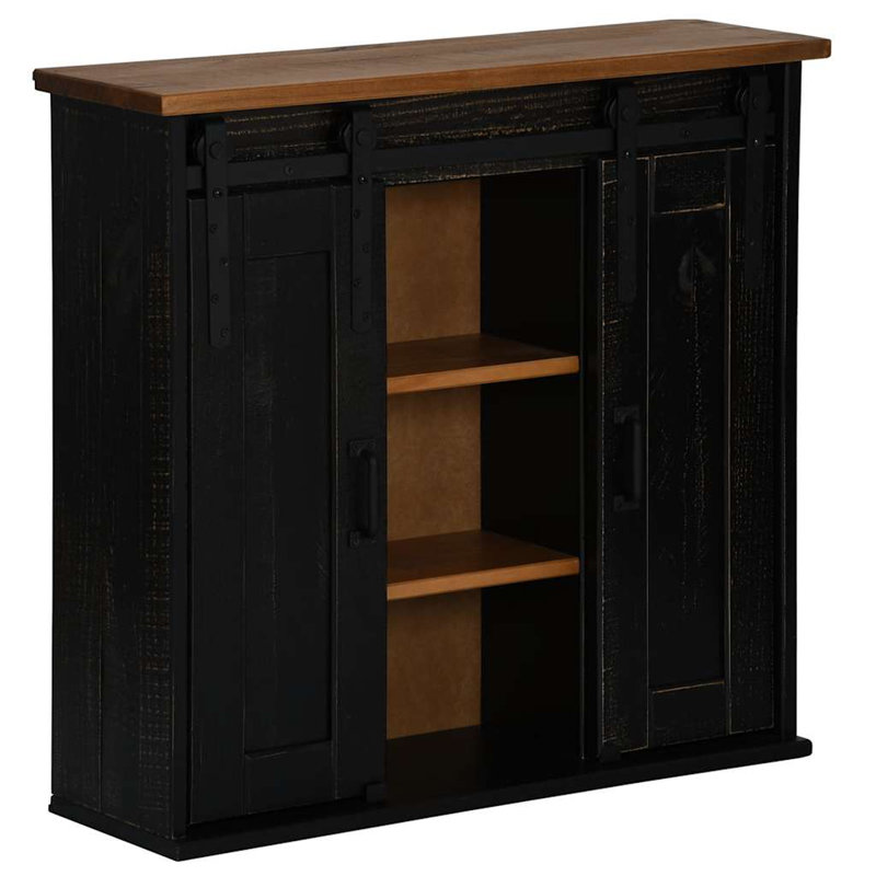 Solid Wood Rectangle Accent Cabinet