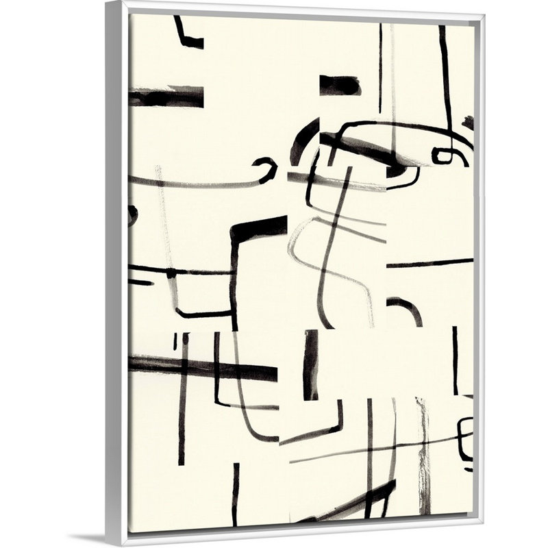 Interface II par Victoria Barnes - reproduction d'art sur toile, Cadre flottant blanc, H 26 po x l 20 po x P 1,75 po
