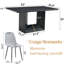 Table de salle à manger à motif de marbre noir 63 po x 35,4 po avec 4 chaises en tissu de lin gris - utilisation spacieuse et élégante de l'espace moderne-2080035037-2080035036