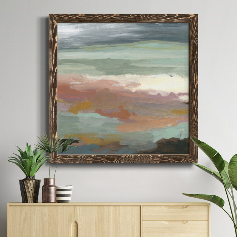 Transitions - Peinture sur toile encadrée, Cadre noyer, H 35,5 po x l 35,5 po x P 1,5 po