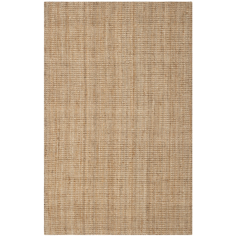 Calidia Natural Fiber Hand Woven Jute Solid Color Rug, Rectangle 3' x 5'