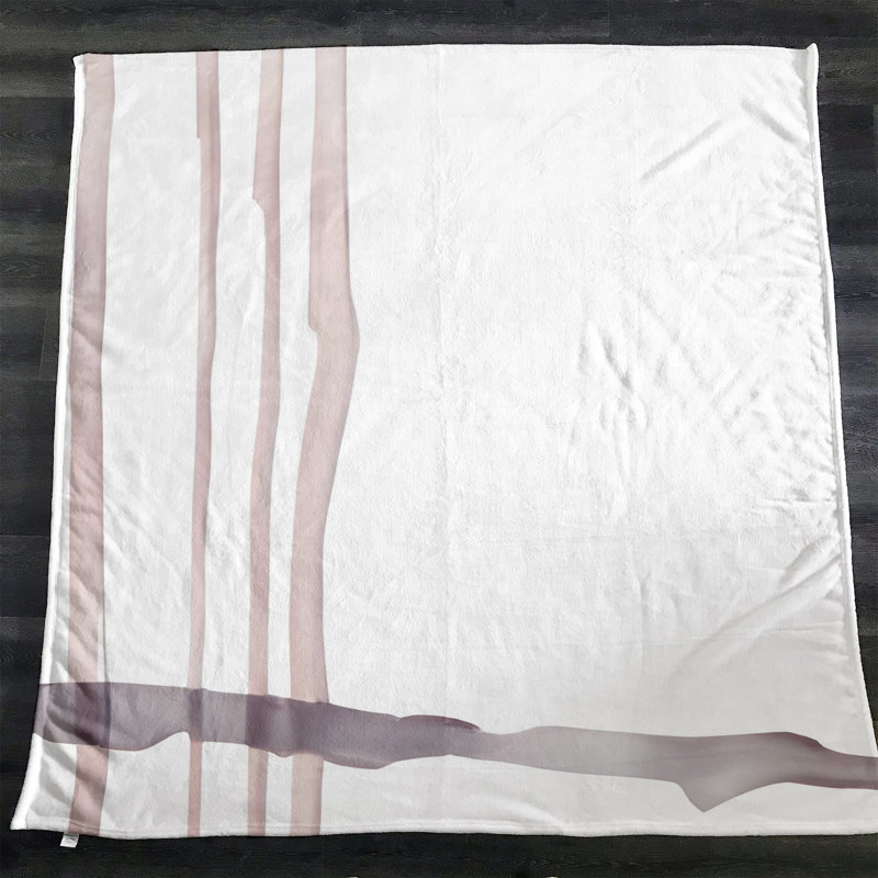 Throw Blanket, 51" W x 60" L, Abstract, Pink/Gray/White