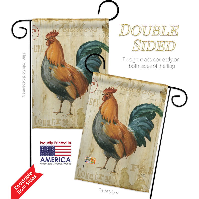 Polyester à 2 faces 19 x 13 po rooster farm ensemble de drapeaux