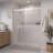 Catalyst 56"- 61" W x 79" H Double Sliding Frameless Shower Door in Brushed Nickel with 3/8" Clear Glass-96391519-133138801