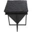 Table d'appoint géométrique en teck inversée faite à la main avec base en métal noir et motif mosaïque
