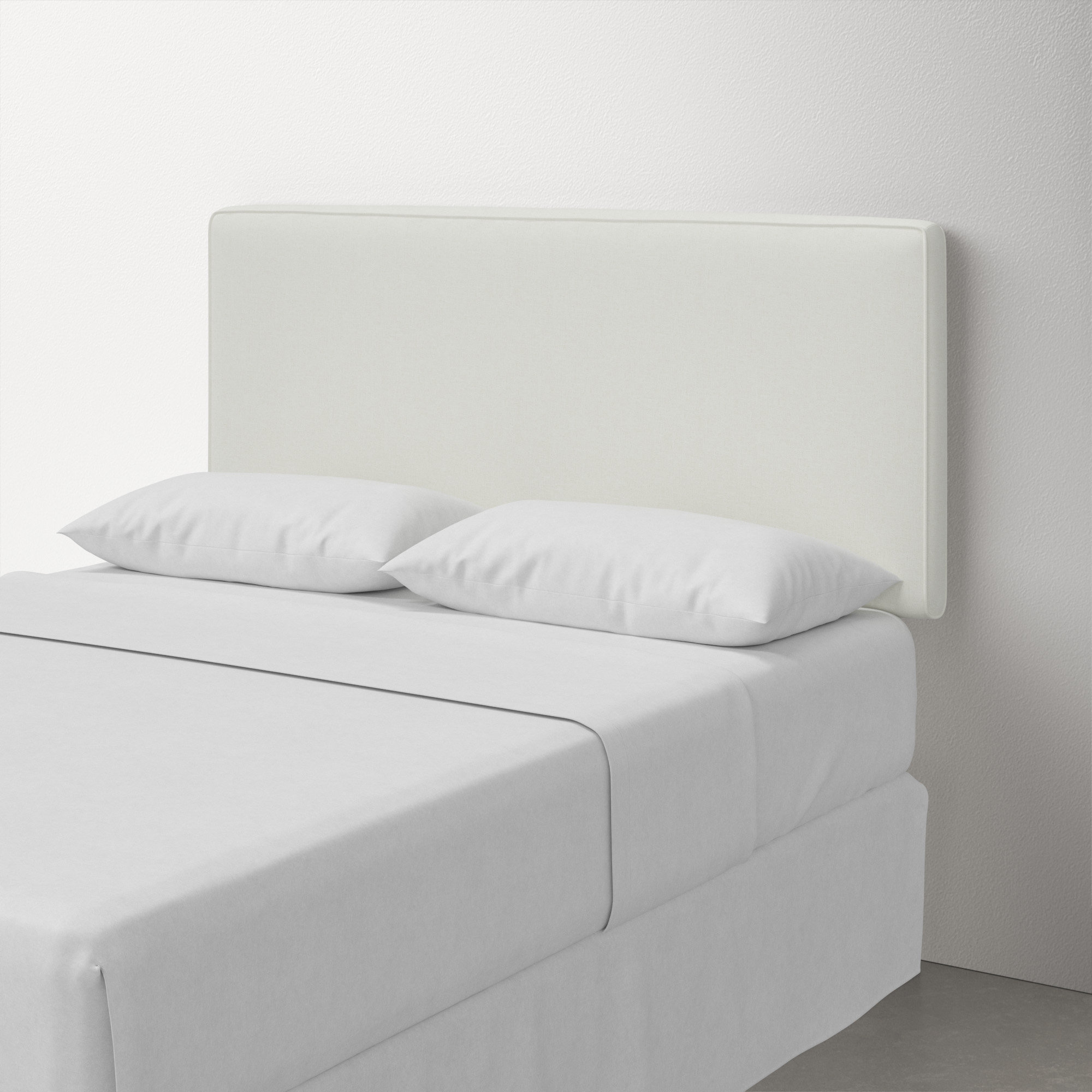 Marquise Upholstered Headboard, Zuma White Textured Linen, Queen