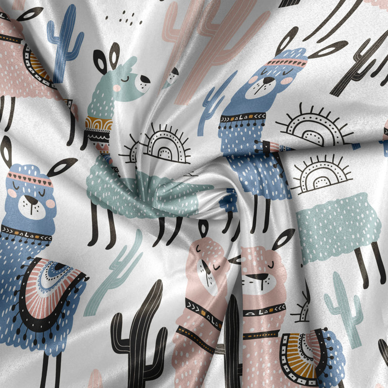 Rustic curtain, children's cartoon design, multi-colored