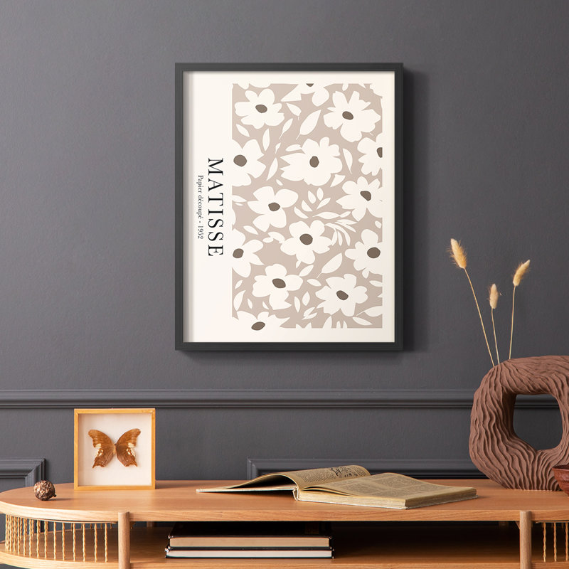 Matisse CCLI, reproduction encadrée - bois massif, H 20 po x l 16 po, Noir, noir, noir, noir