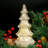 8" Yellow Glass Christmas Tree Table Light – Battery Operated Holiday Decoration For Mantel, Shelf, Window Or Office Festive Display