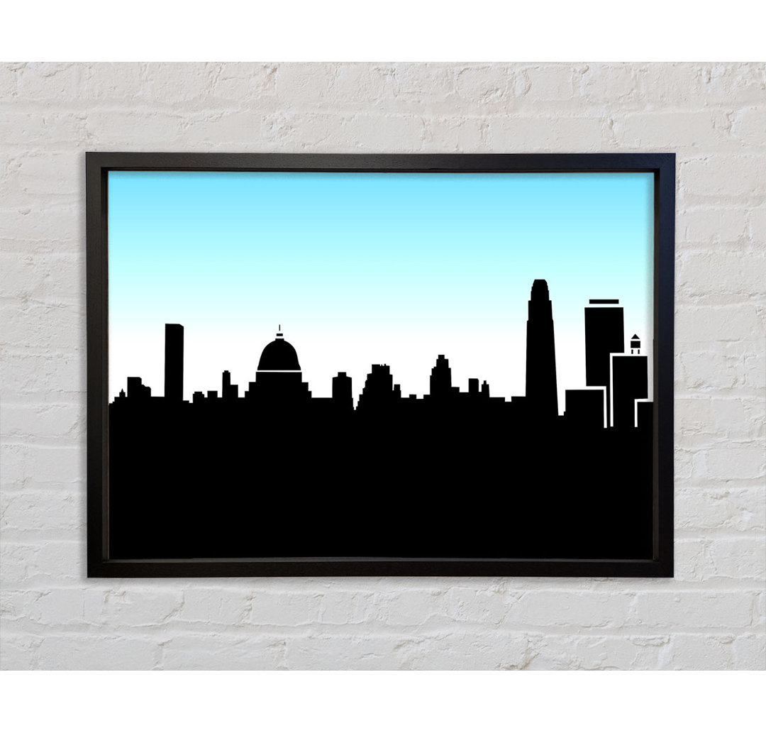 Skyline der Stadt Silhouette - Einzelner Bilderrahmen Kunstdrucke auf Leinwand