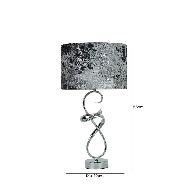 Table Lamp with Metal Base For Bedroom Furniture, Bedside Buffet Lamp with Linen Shade, Black Base/White Shade