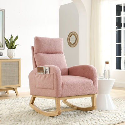 Chaise berçante à haut dossier Welike - Perfection rose