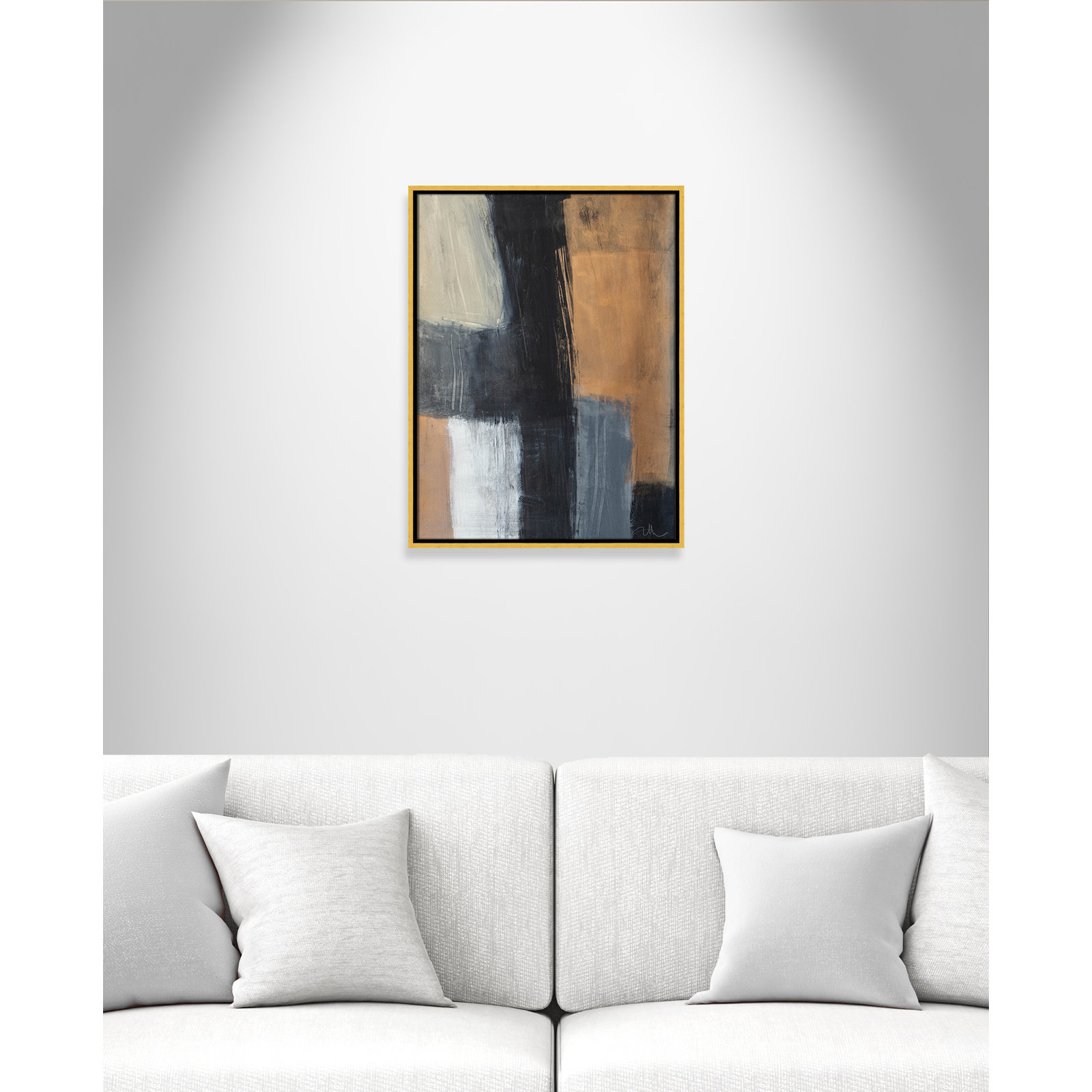 Calderon "Metallic Slate II" Print, 25.5" H x 19.5" W x 2" D, Gold Floater Framed, No Mat