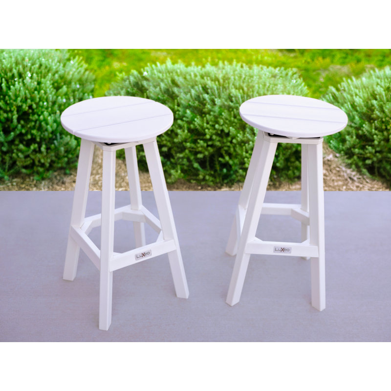 Tabouret d'extérieur LuXeo Mason (ensemble de 2), Blanc