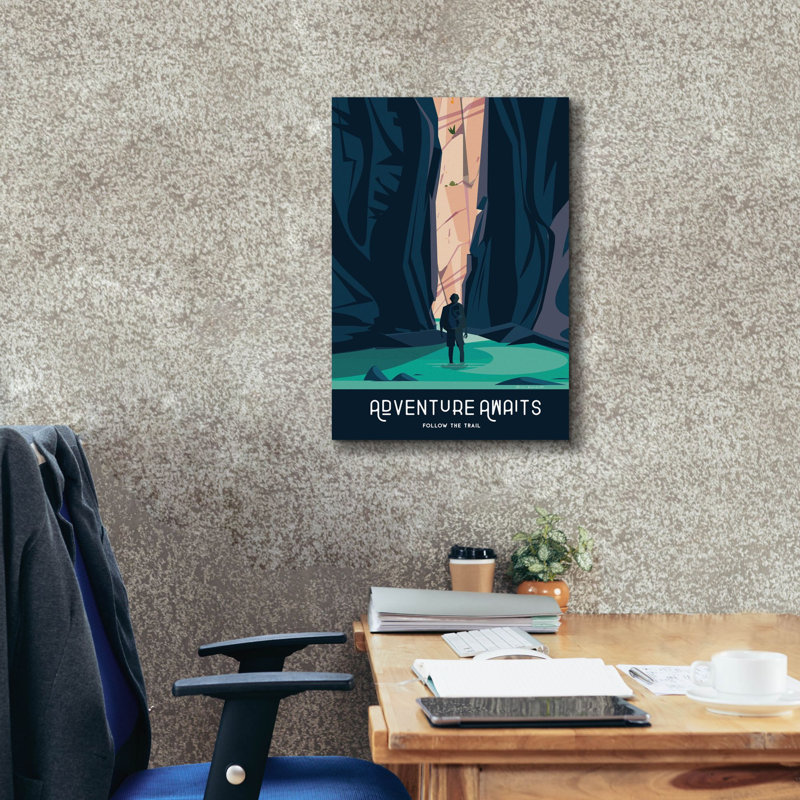 «Adventure Awaits» par Omar Escalante, art mural sur toile, H 26 po x l 18 po