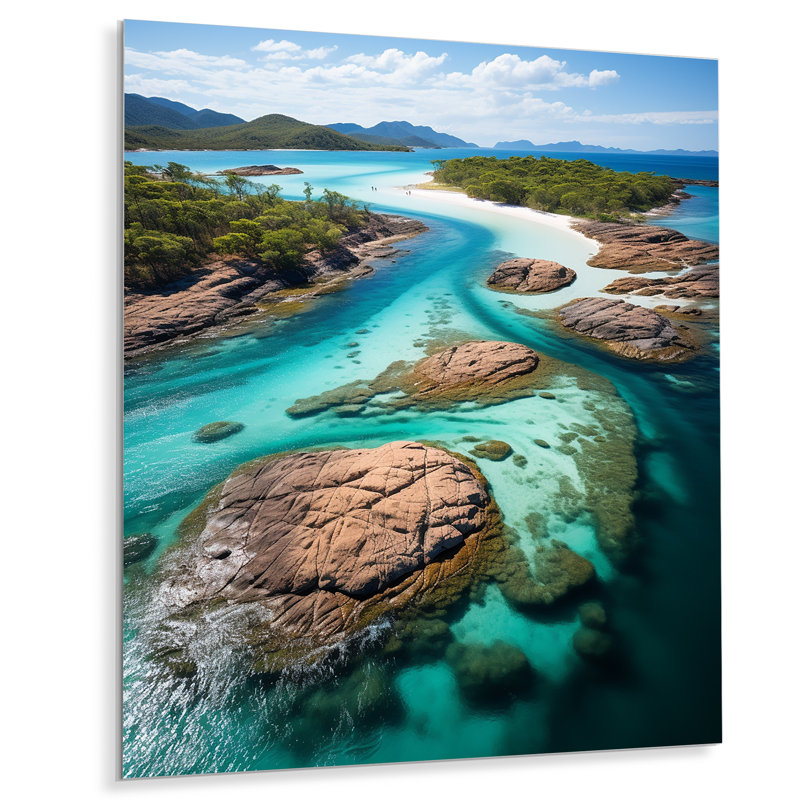 Australie Whitsunday Island Paradise I - décoration murale en métal Australie, H 32 po x l 16 po x P 1 po