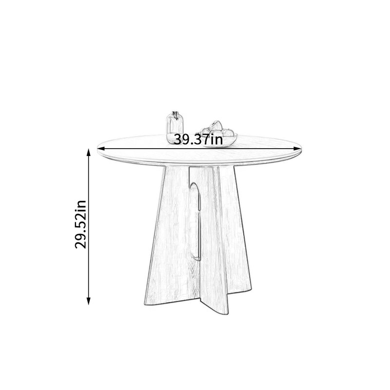 Table ronde Simple Design, H 29,52 po x L 39,37 po x l 39,37 po