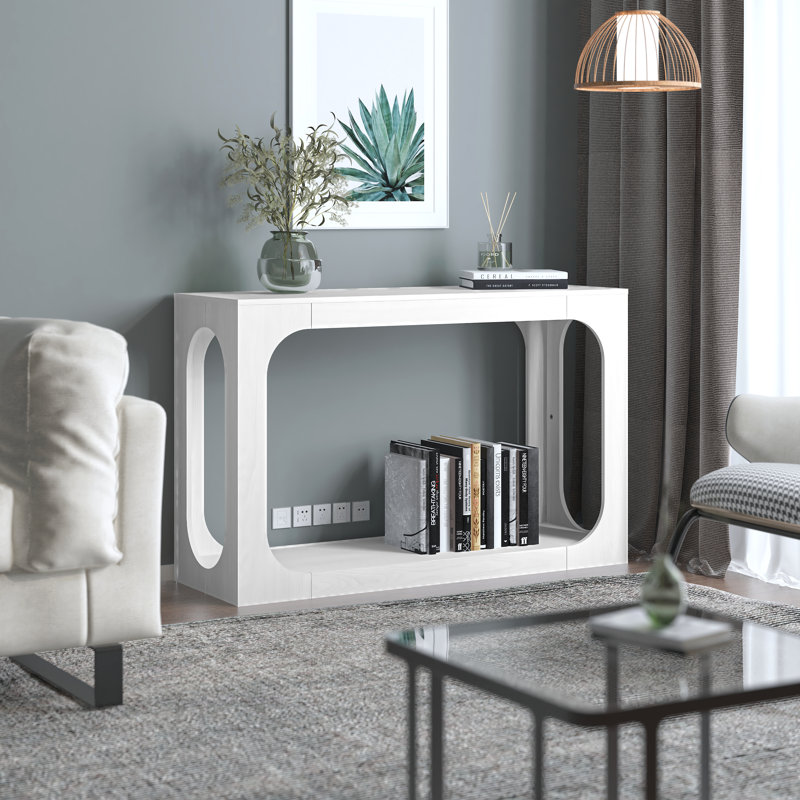 Northfleet 47" Console Table, Pearl White Oak