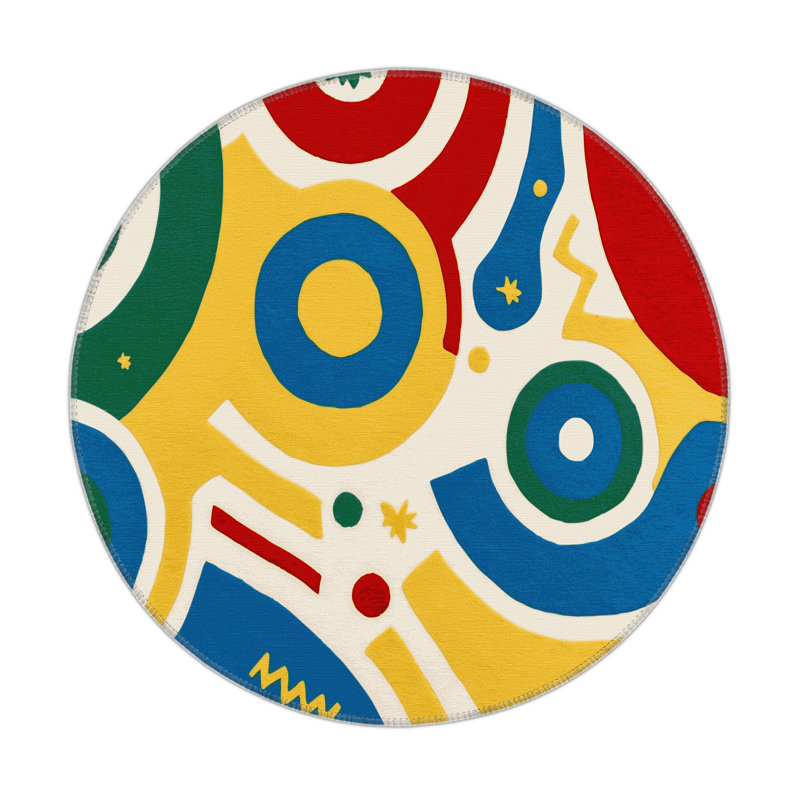 Jolly Pop Indoor And Outdoor Area Rug, Round 5'