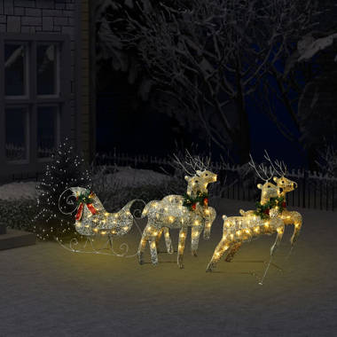 The Holiday Aisle® Vidaxl Reindeer & Sleigh Christmas Decoration ...