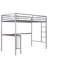 Lit mezzanine simple en métal avec bureau, échelle et garde-corps, lit mezzanine pour chambre à coucher-1895229841