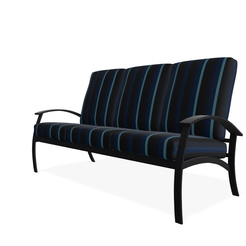 Canapé de patio 3 places avec coussins Askar, Indigo, Noir P70, Noir texturé