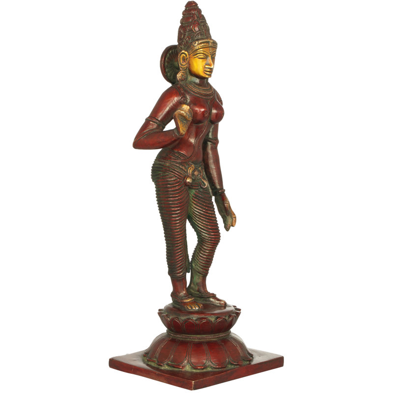 Statue 11 "Devi Parvati en laiton - sculpture de déesse indienne indienne fabriquée à la main pour le temple et la décoration spirituelle