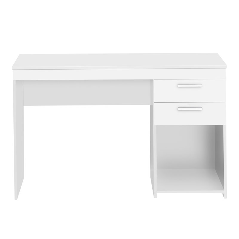 Bureau d'écriture avec rangement Home Office, Blanc