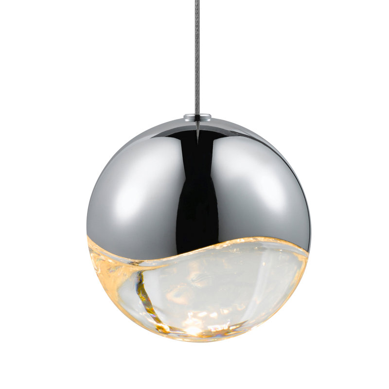 Grapes 1 - Light LED Pendant, Polished Chrome, 3.75" H x 3.75" W x 3.75" D, Clear