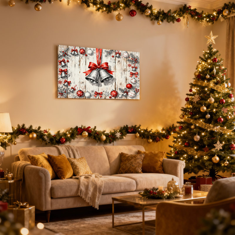Ensemble de 3 impressions sur toile de Noël, H 12 po x l 18 po