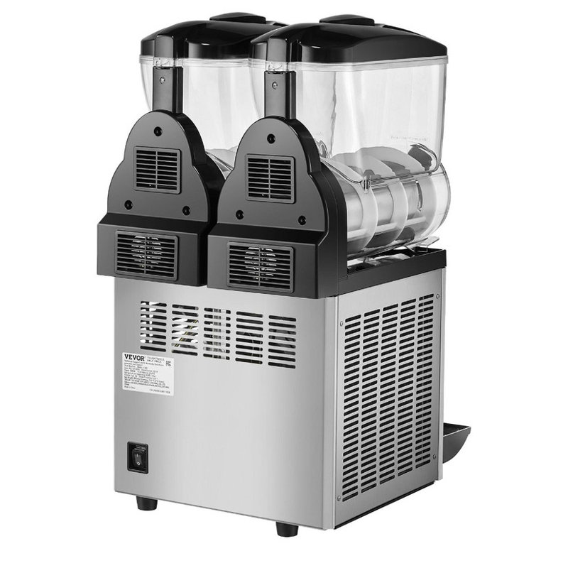 Machine commerciale à margarita 1000W - réservoir de 15Lx2, double fonction pour les barbotines et les smoothies, approuvé ETL, idéal pour les grandes surfaces, les cafés, les restaurants, les bars et la maison