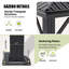 Pavillon de jardin à toit rigide avec double toit, poteaux en aluminium de 120 mm et gouttière intégrée, noir et gris-126133128