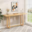 Console de 59,84 po, élégante table d'entrée rectangulaire, console d'extérieur pour patio, table de vestibule robuste, canapé pour vestibule, salon, chambre à coucher et patio, couleur bois, naturel-2003797992