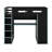 Full Size Wood Gaming Loft Bed With Built-In Desk, RGB LED Lighting, USB Port, Wardrobe & Storage-1110745089