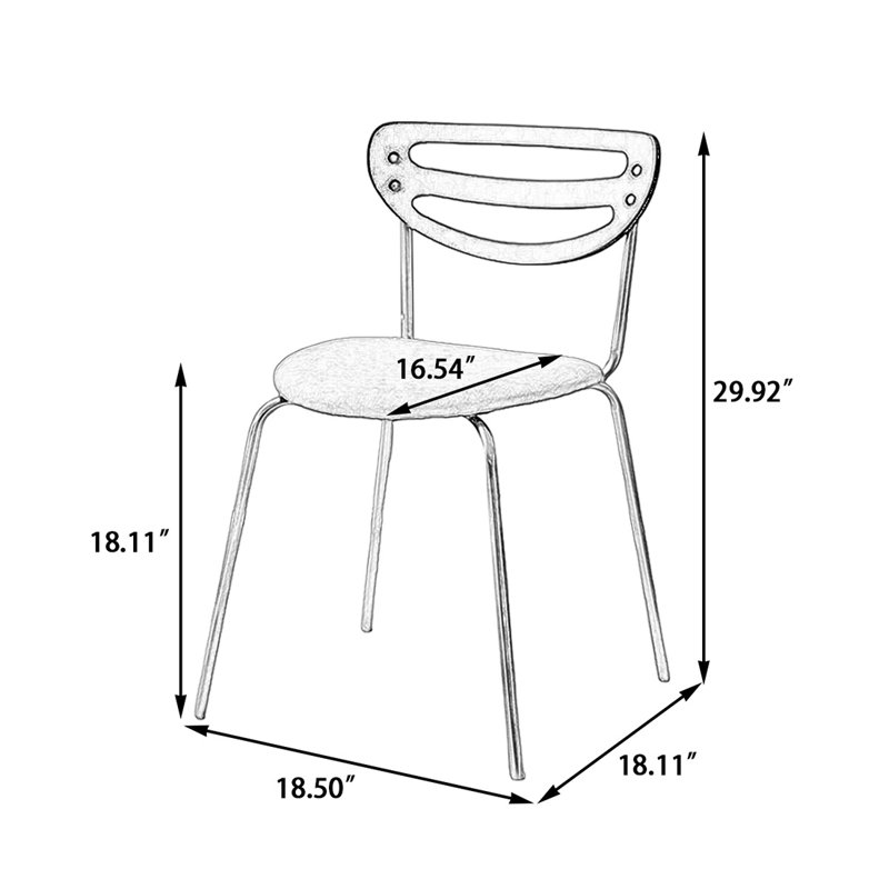 Chaise d'appoint 18,5 po à dossier solide orange (ensemble de 2)