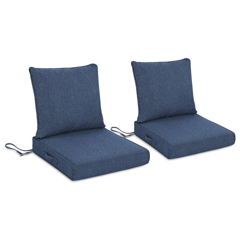 Inch Outdoor Chair Cushion Set of 2, Navy Blue, 24"x24"